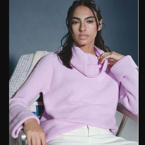 Anthropologie Pilcro Cowl Neck Pink Lilac Sweater - New - XL - Picture 1 of 4